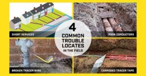 four common difficult utility locates including short services poor conductors broken tracer wire and corroded tracer tape
