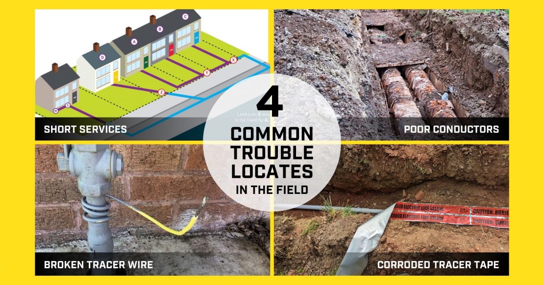 four common difficult utility locates including short services poor conductors broken tracer wire and corroded tracer tape